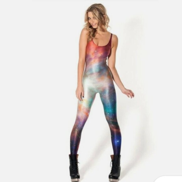 Blackmilk Galaxy Rainbow Catsuit Sz L - Picture 1 of 5